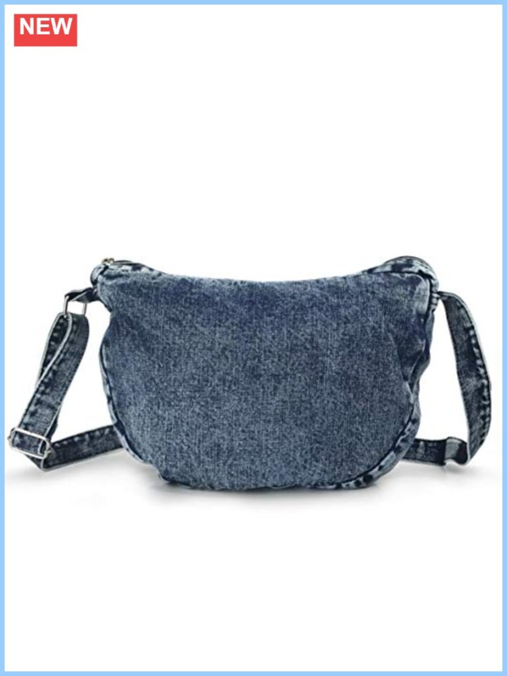 Denim Hobo Crossbody Bag Women's Shoulder Bag with Adjustable Strap